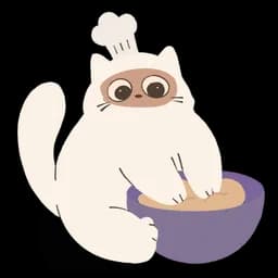 Dou Donut mascot mixing dough